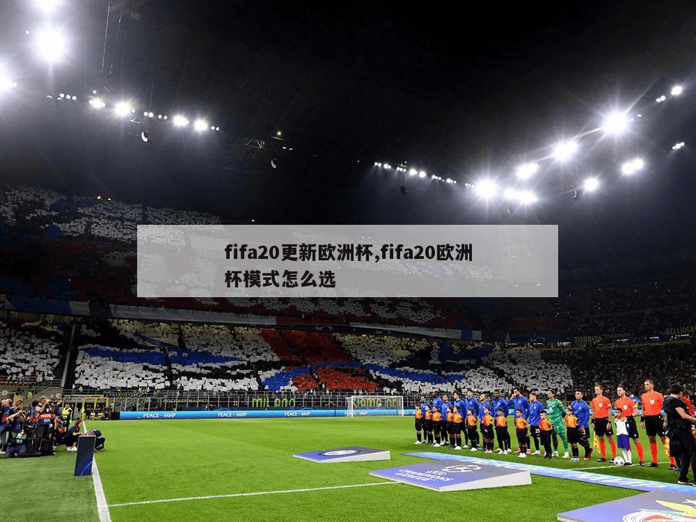 fifa20更新欧洲杯,fifa20欧洲杯模式怎么选